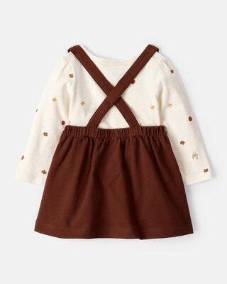 Product image 2 of Baby Girl 3-Piece Thanksgiving Print Dress Set - White/Brown