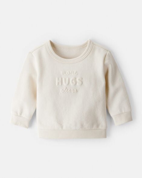 baby girl daydream fleece hugs pullover sweatshirt - cream