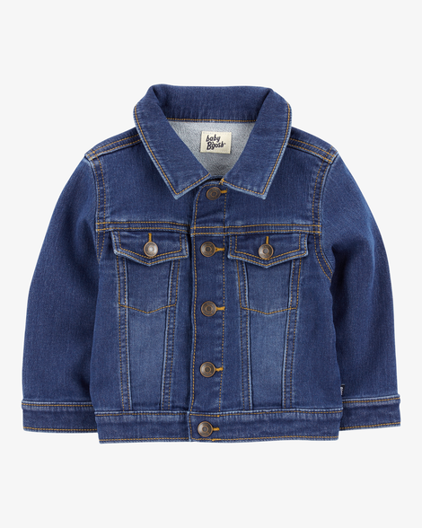 Baby Boy Knit-Like Denim Jacket - Dark Wash