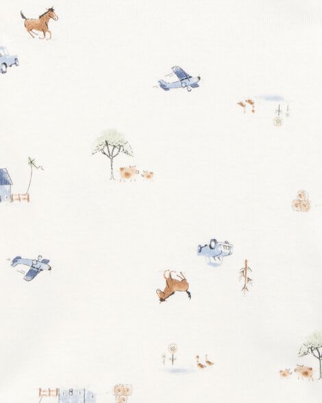 Product image 5 of Baby Boy 5-Pack Dog Short-Sleeve Cotton Bodysuits - Blue