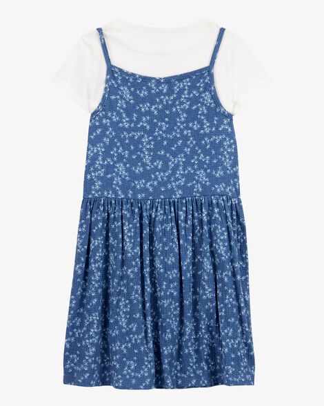  Product image 2 of Kid 2-Piece Tee & Floral Dress Set - Blue/White