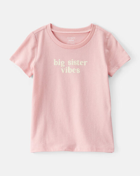 toddler girl big sister short-sleeve graphic tee - pink