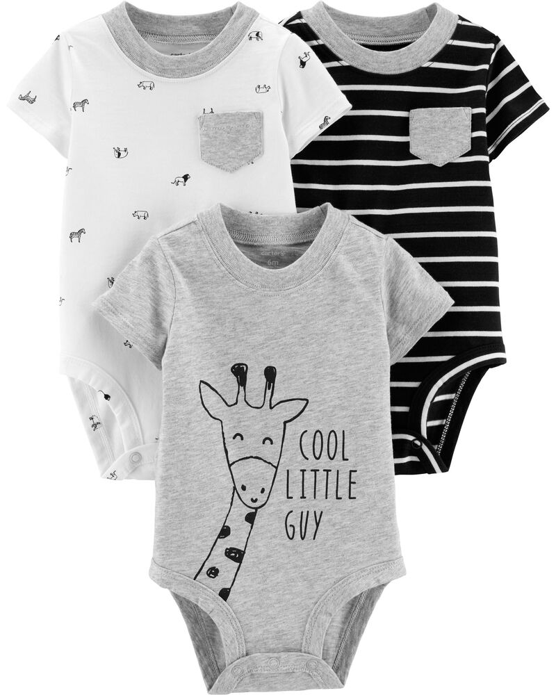 3 Pack Giraffe Bodysuits Carters Com