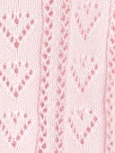Pink - Baby Heart Button-Front Sweater Knit Cardigan - Pink, Selected