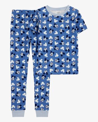 Product image 1 of Kid Disney© Mickey Mouse Snug Fit Cotton 2-Piece Pajamas - Navy