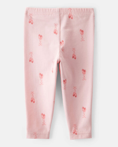 Product image 2 of Baby Girl Cotton Ballerina Stretch Leggings - Pink