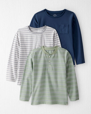 Product image 1 of Kid 3-Pack Organic Cotton Long-Sleeve Stretch Jersey Tees