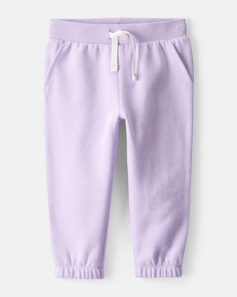 baby girl daydream fleece drawstring joggers - purple