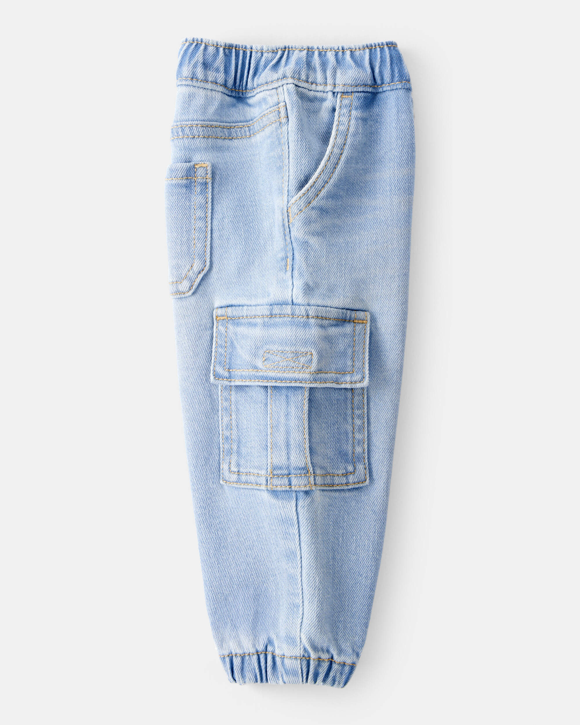 Baby Boy  Pull-On Denim Cargo Joggers - Light Wash