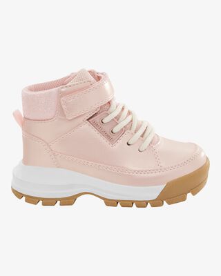 Product image 2 of Kid Metallic Pink Lace-Up Boots