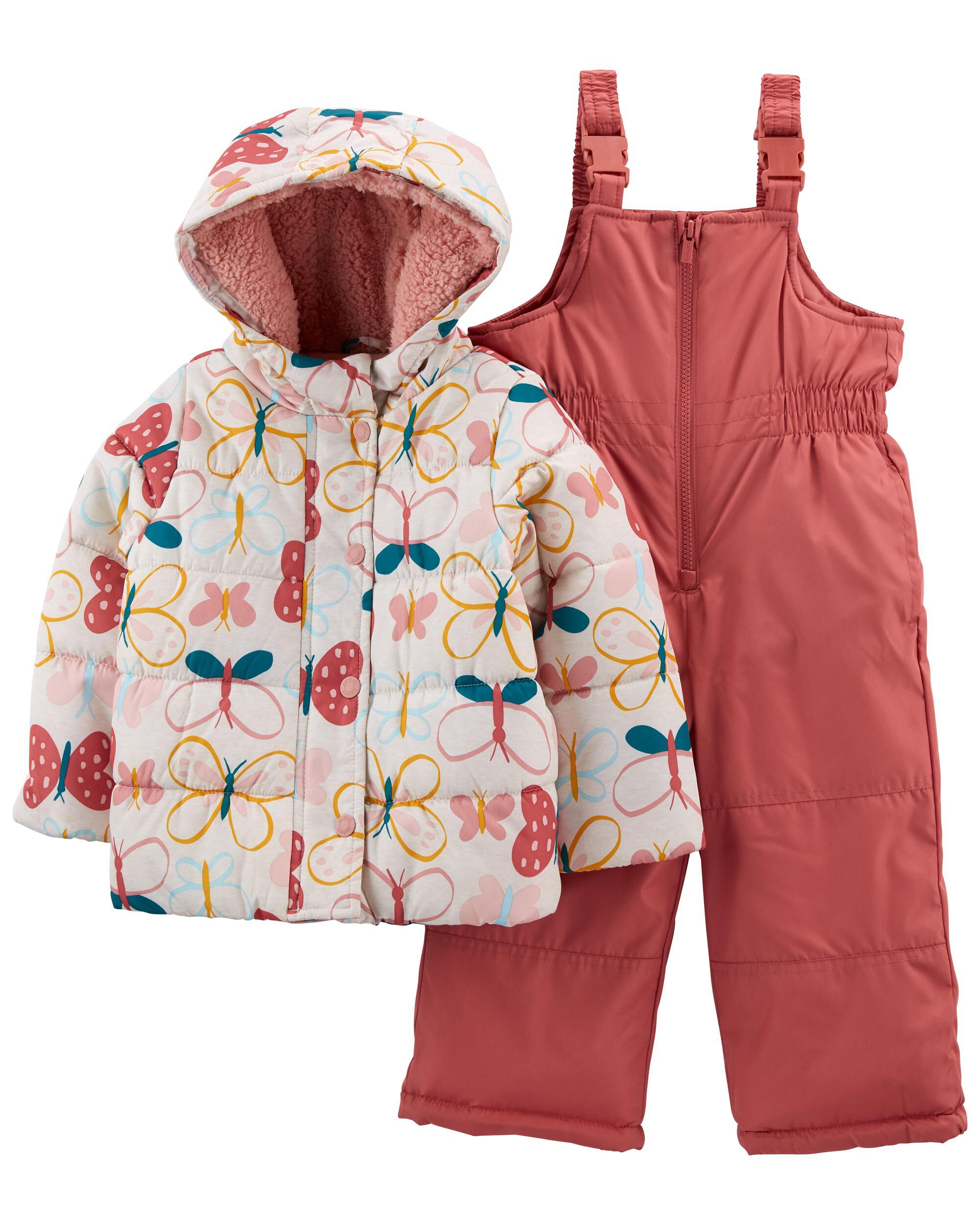 Carter's Girls Pink Kitty 2pc Snowsuit Size 2T 3T 4T 4 5/6 6X 