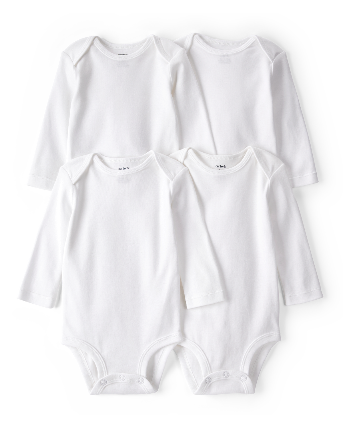 Baby 4-Pack Long-Sleeve Bodysuits - White - Carter's | Carter's