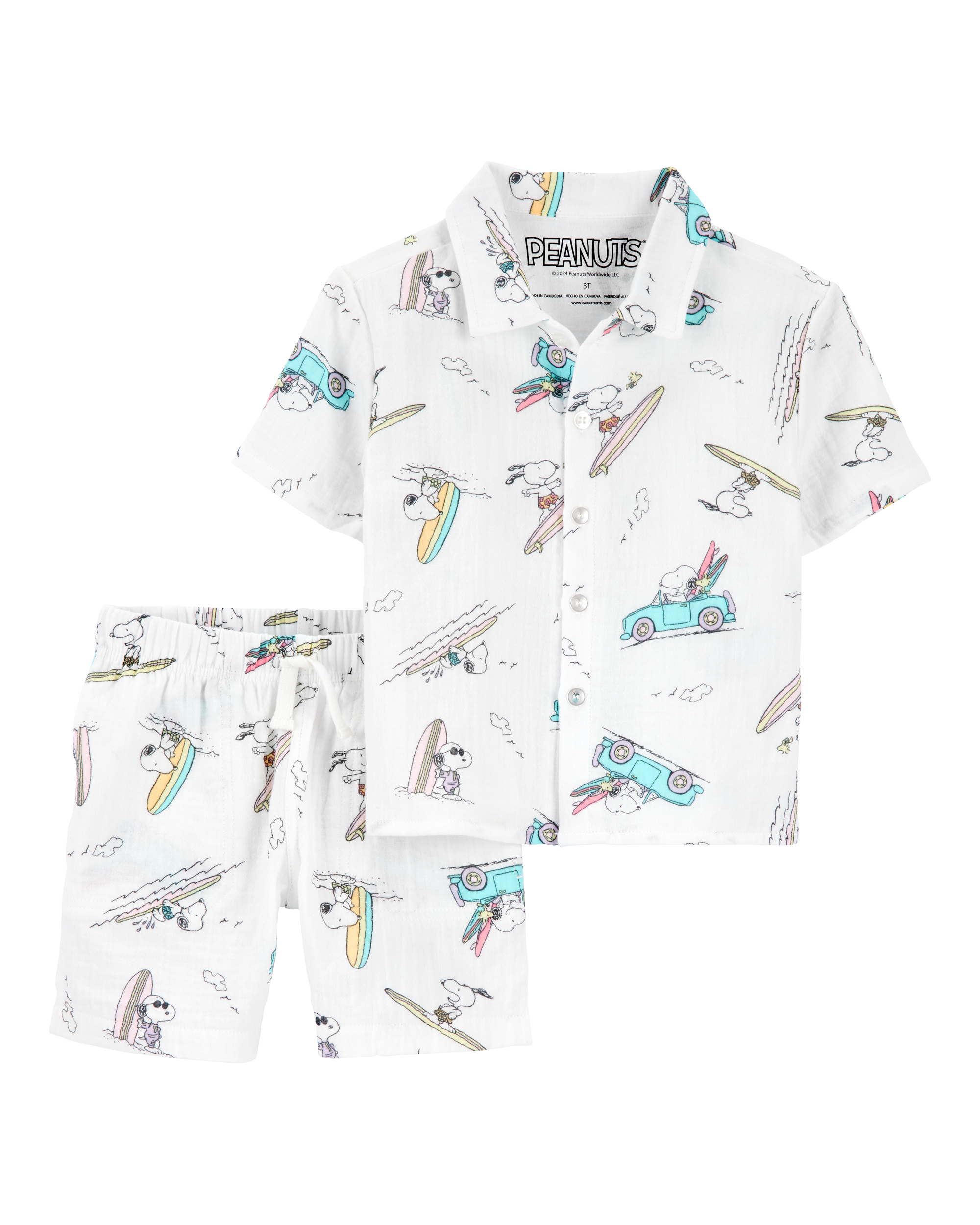 Toddler Boy Snoopy 2-Piece Gauze Outfit Set