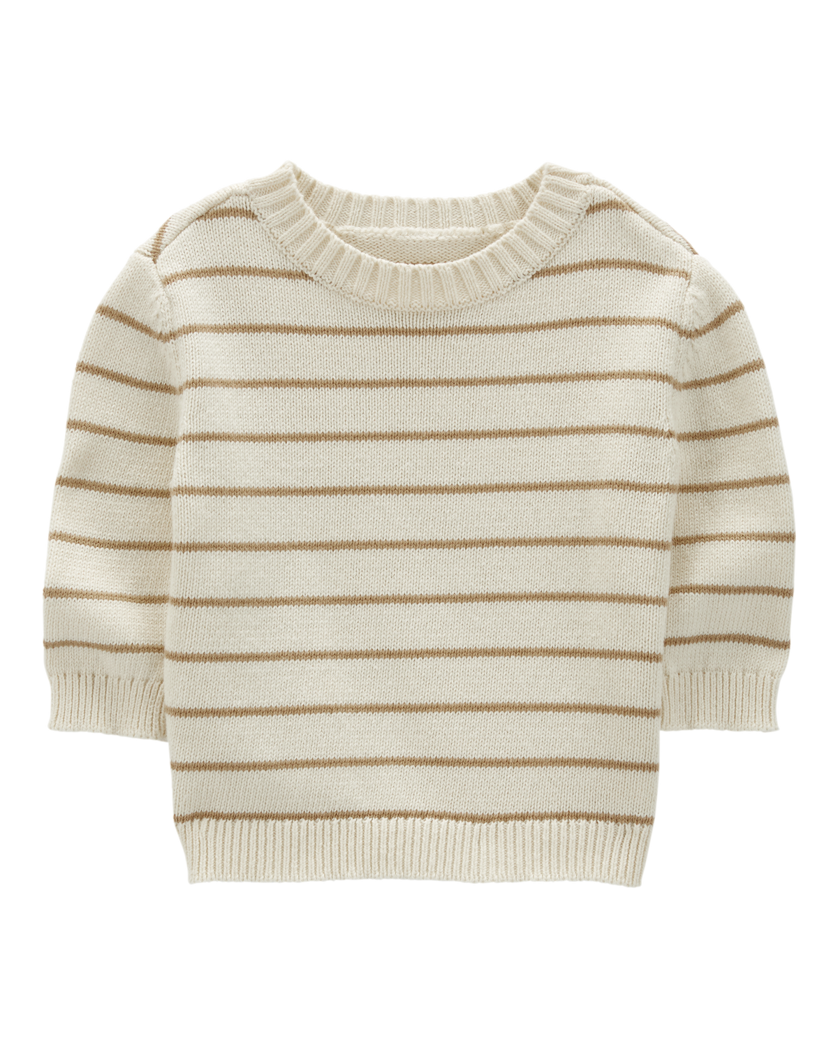 Baby 2-Piece Striped Thermal Sweater & Canvas Coverall Set