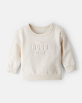 Baby Girl DayDream Fleece More Hugs Please Long-Sleeve Pullover Sweatshirt - Pink