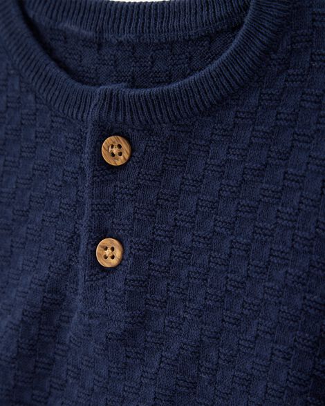 Baby 2-Piece Sweater Knit Henley & Short Set