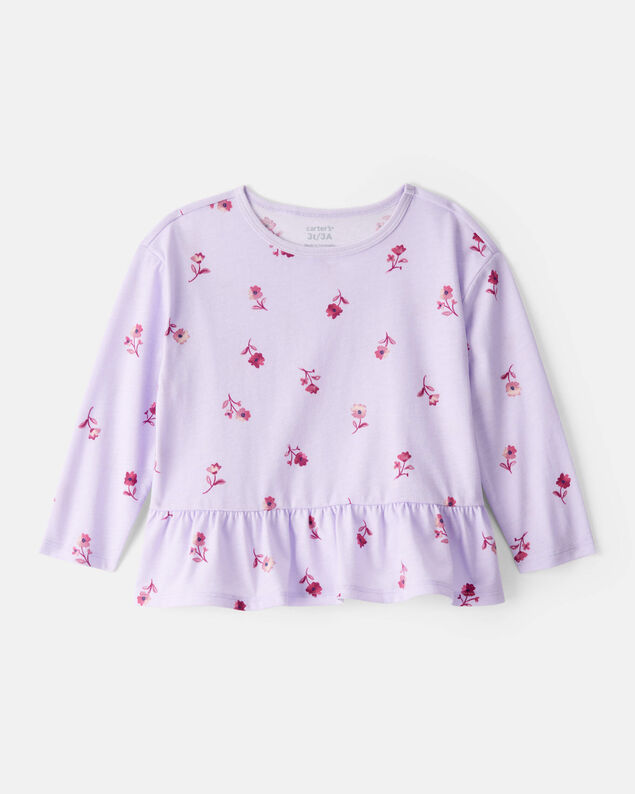 Product image 1 of Toddler Girl Floral Long-Sleeve Top - Purple