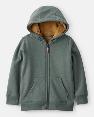 Boys Long-Sleeve Hooded Zip-Up Jacket - Navy