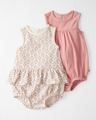 Product image 1 of Baby 2-Pack Organic Cotton Bubble Rompers