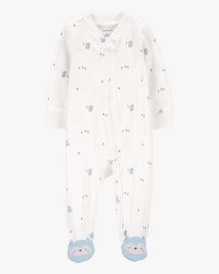 Product image 1 of Baby Owl 2-Way Zip Cotton Sleep & Play Pajamas