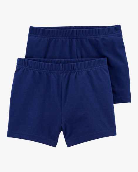 toddler girl 2-pack cartwheel shorts - navy