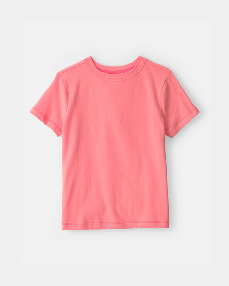kids solid t-shirt - coral