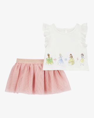 Product image 1 of Toddler 2-Piece Disney Princesses Tee & Tutu Skirt Set - White/Pink