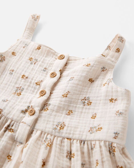  Product image 3 of Toddler Organic Cotton Floral Print Gauze Dress
