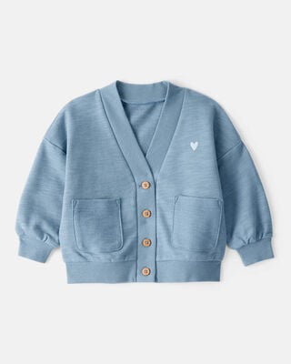 Baby Girl Blueberry Print Long-Sleeve Hoodie - Ivory