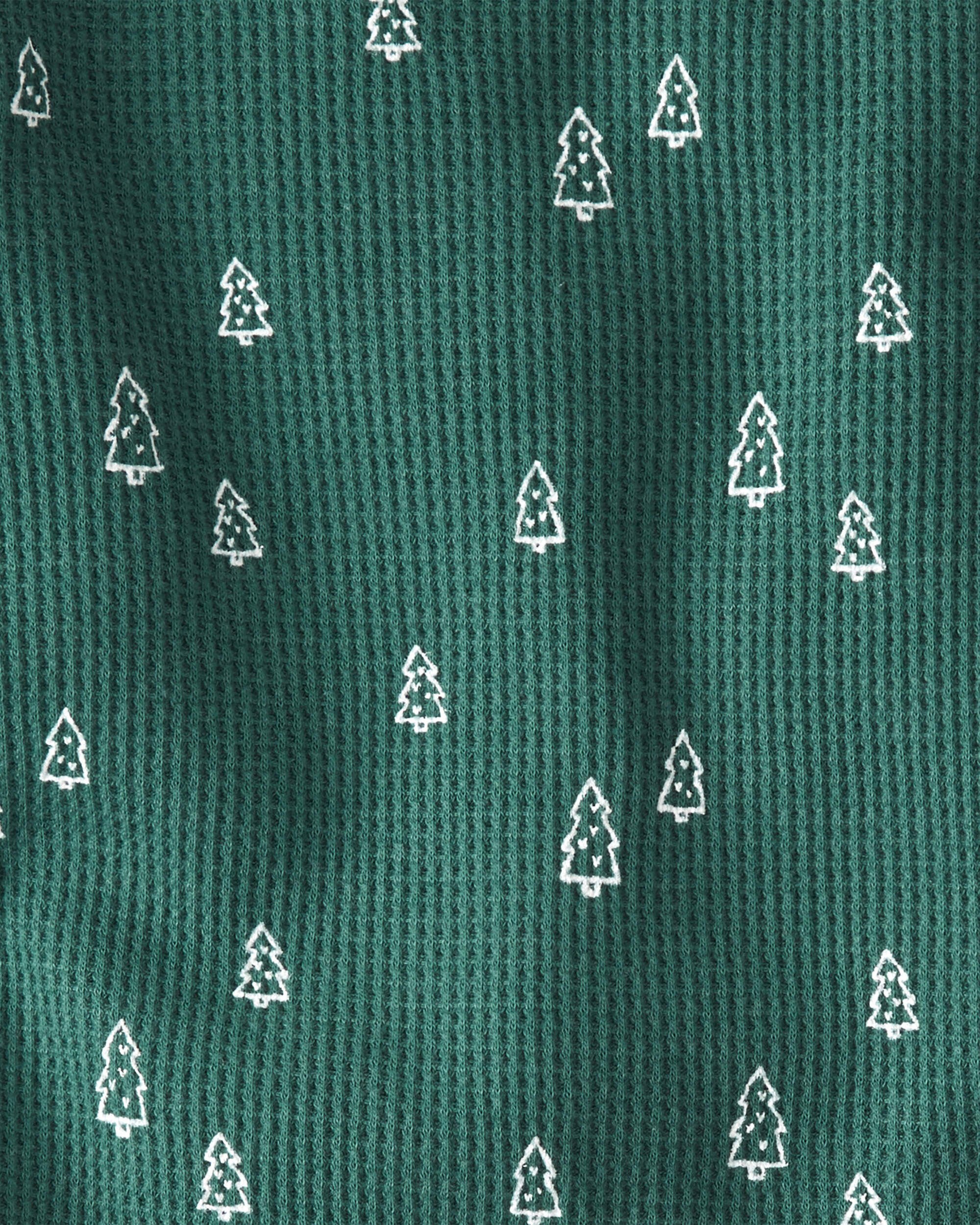 Baby Christmas Tree Print Waffle Knit Pajamas Made with Organic Cotton