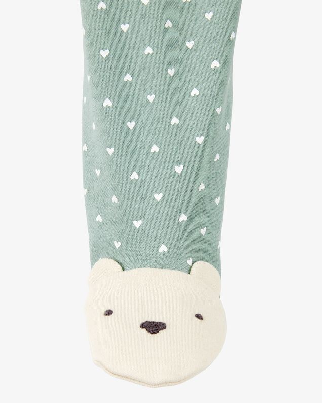 Product image 2 of Baby Girl Polka Dot 2-Way Zip Cotton Sleep & Play Pajamas - Green