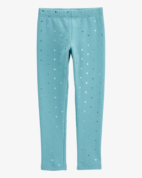 Product image 1 of Girls Metallic Heart Cozy Fleece Leggings