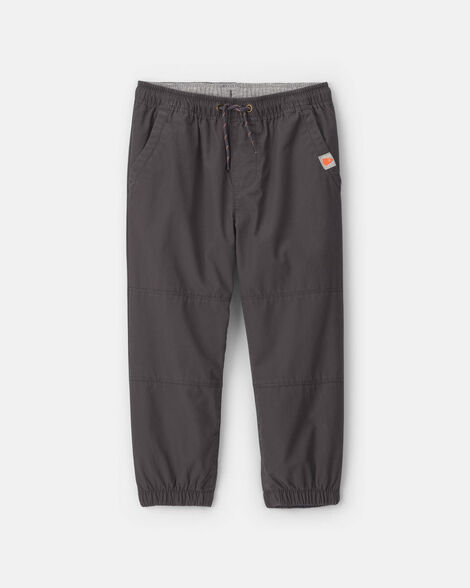 toddler boy poplin joggers - black