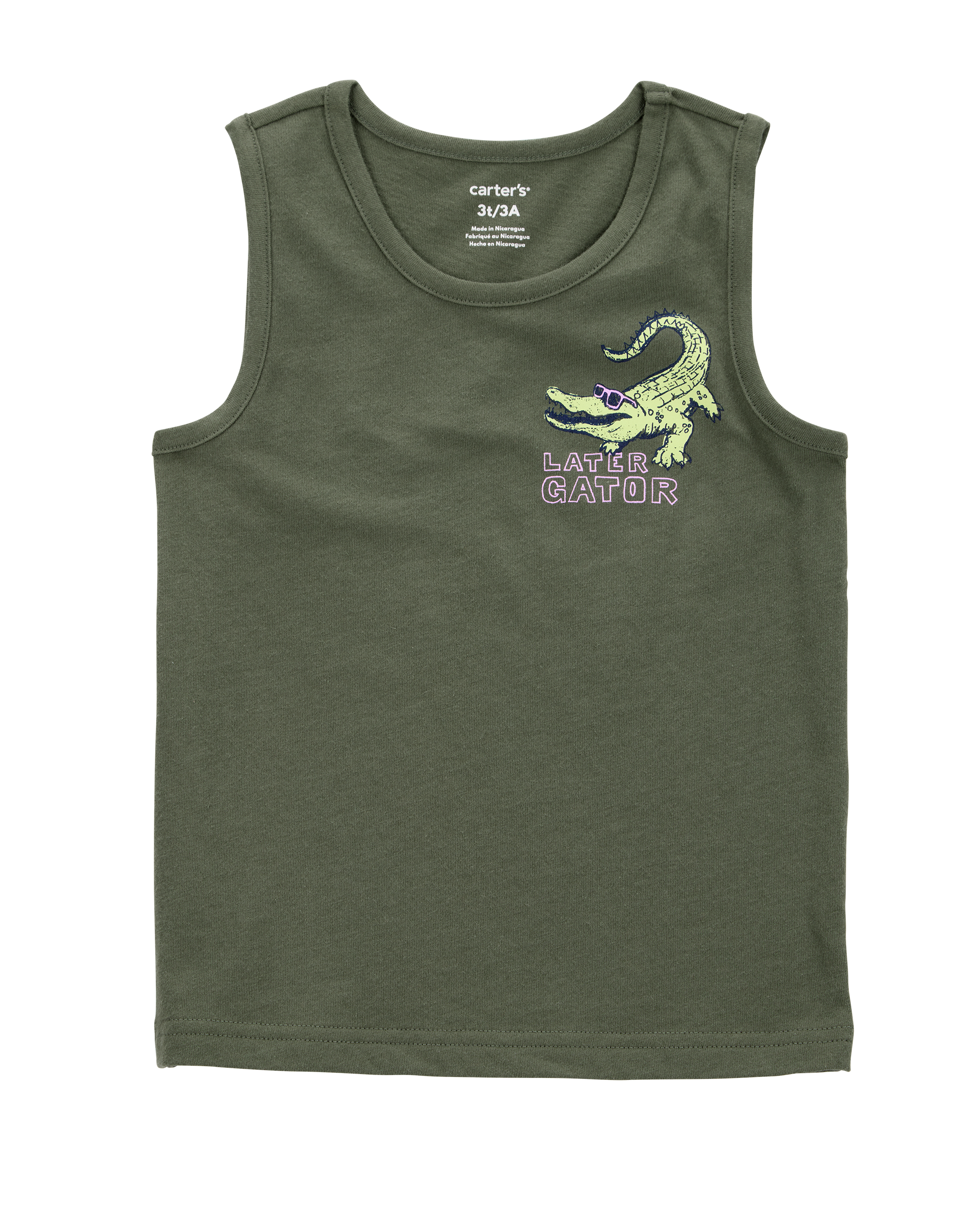 Toddler Alligator Graphic Tank - Green