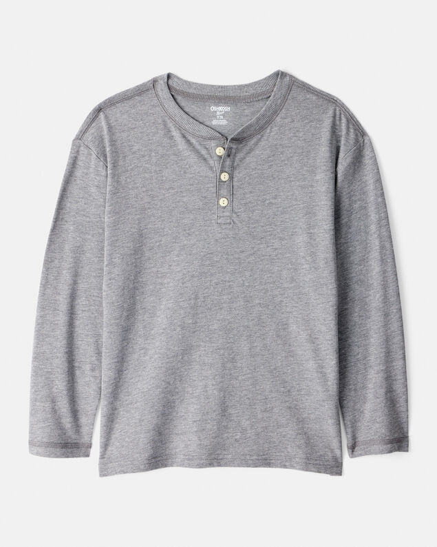 Product image 1 of Boys Long-Sleeve Henley - Grey