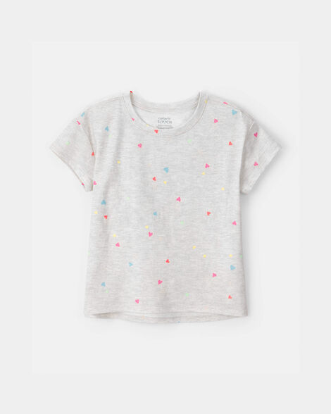 girls heart top - grey