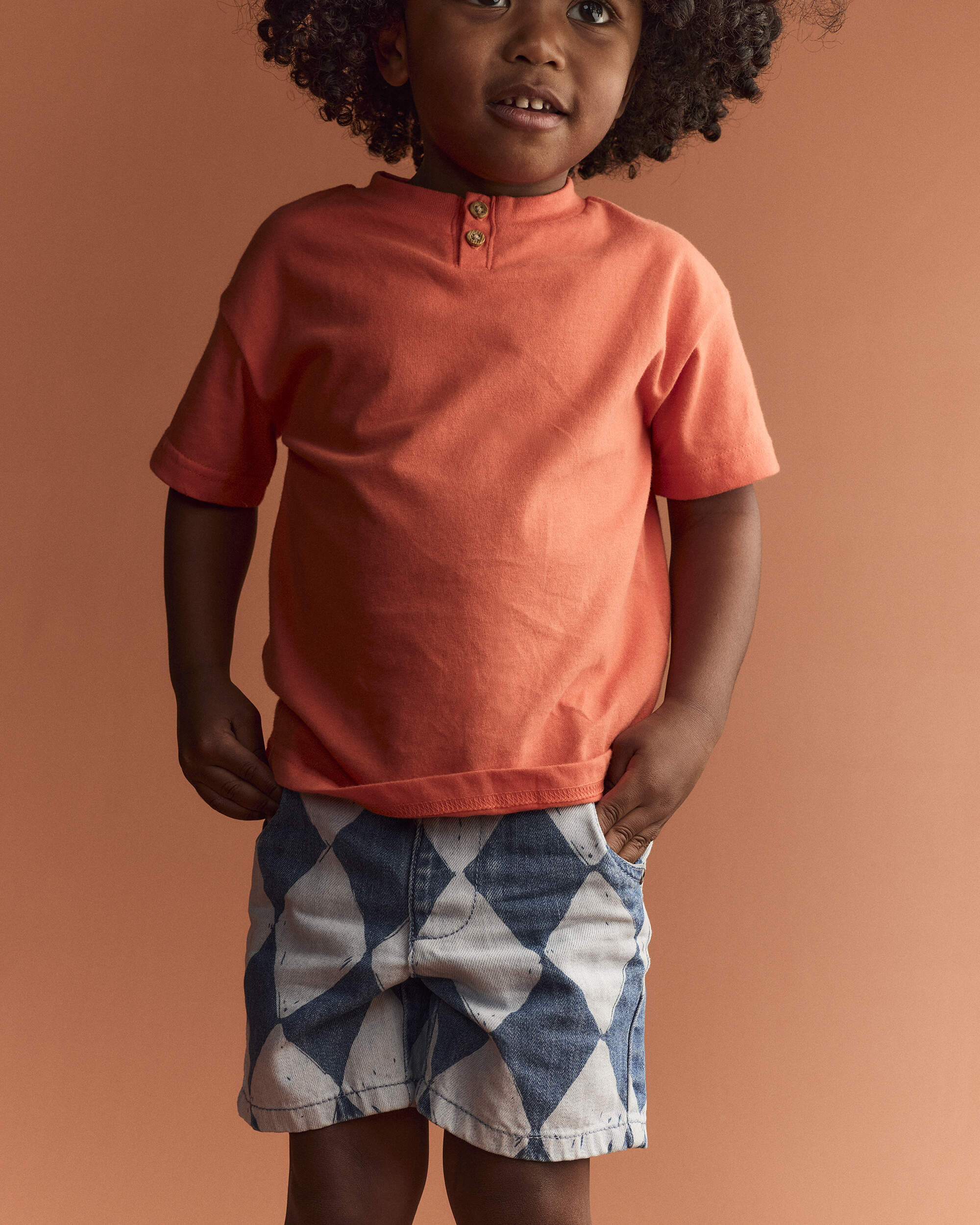 Otter Avenue Toddler Boy Button-Front Tee 12M Orange 10$