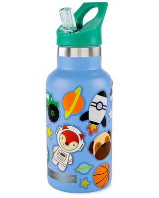 Product image 2 of Stainless Steel Canteen Bottle With Stickers - Blue