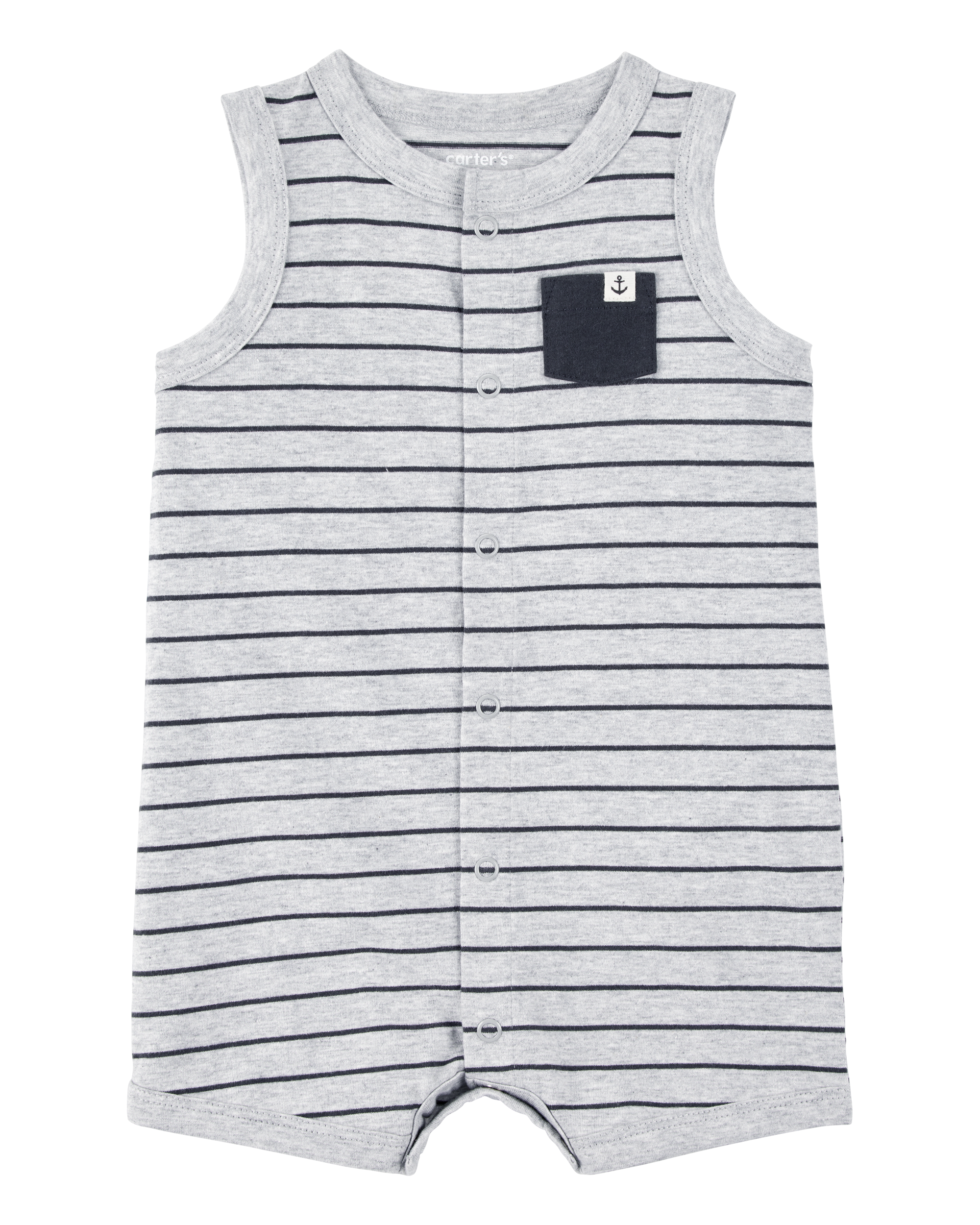 Baby Striped Snap-Up Romper