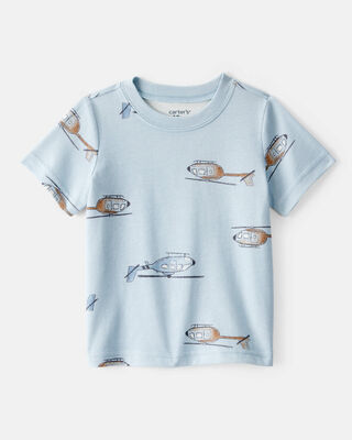 Product image 1 of Baby Boy Helicopter Print Short-Sleeve Tee - Blue