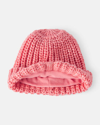 Product image 2 of Toddler Girl 2-Piece  Shimmer Winter Hat & Mittens - Pink