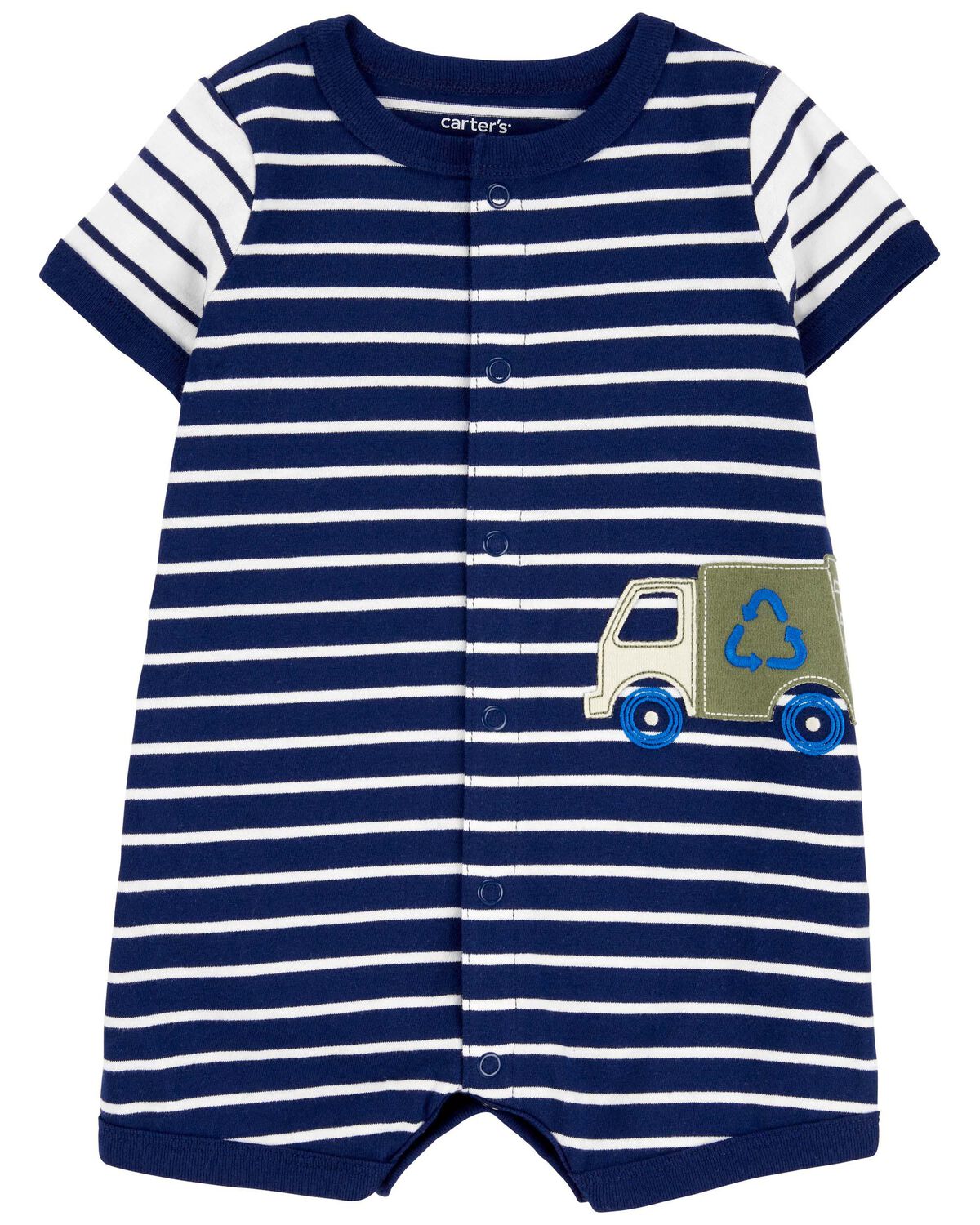 Navy Baby Recycle SnapUp Romper