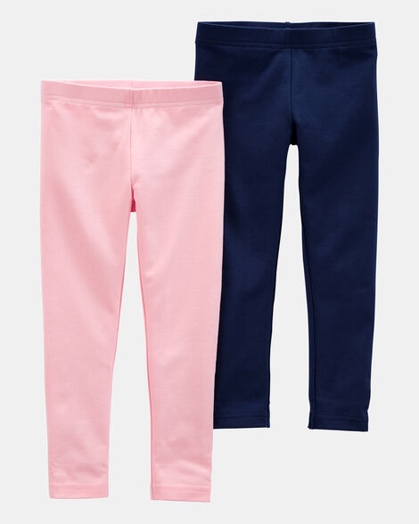 baby girl 2-pack cotton stretch leggings