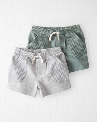 Product image 1 of Baby 2-Pack Organic Cotton Waffle Knit Shorts