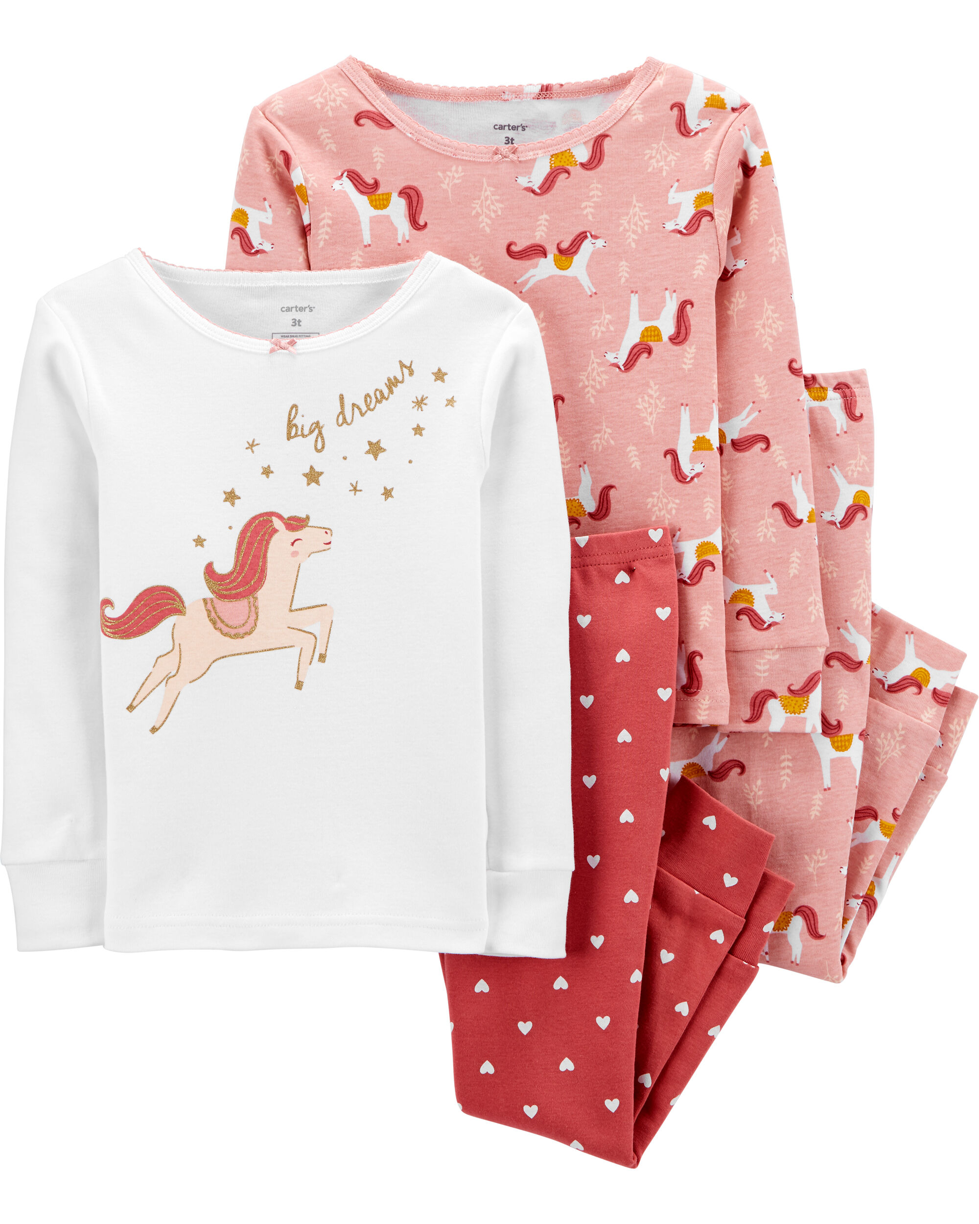 *CLEARANCE* 4-Piece 100% Snug Fit Cotton PJs