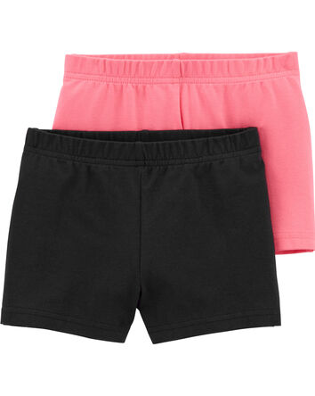 Toddler 2-Pack Pink & Black Tumbling Shorts