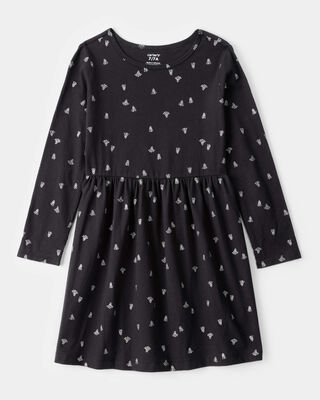 Product image 1 of Girls Halloween Ghost Long-Sleeve Dress - Black