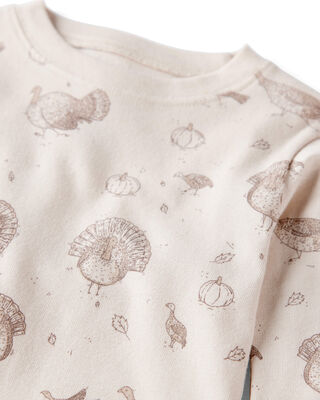 Product image 2 of Toddler Organic Cotton Pajamas in Turkey Gobbler Print