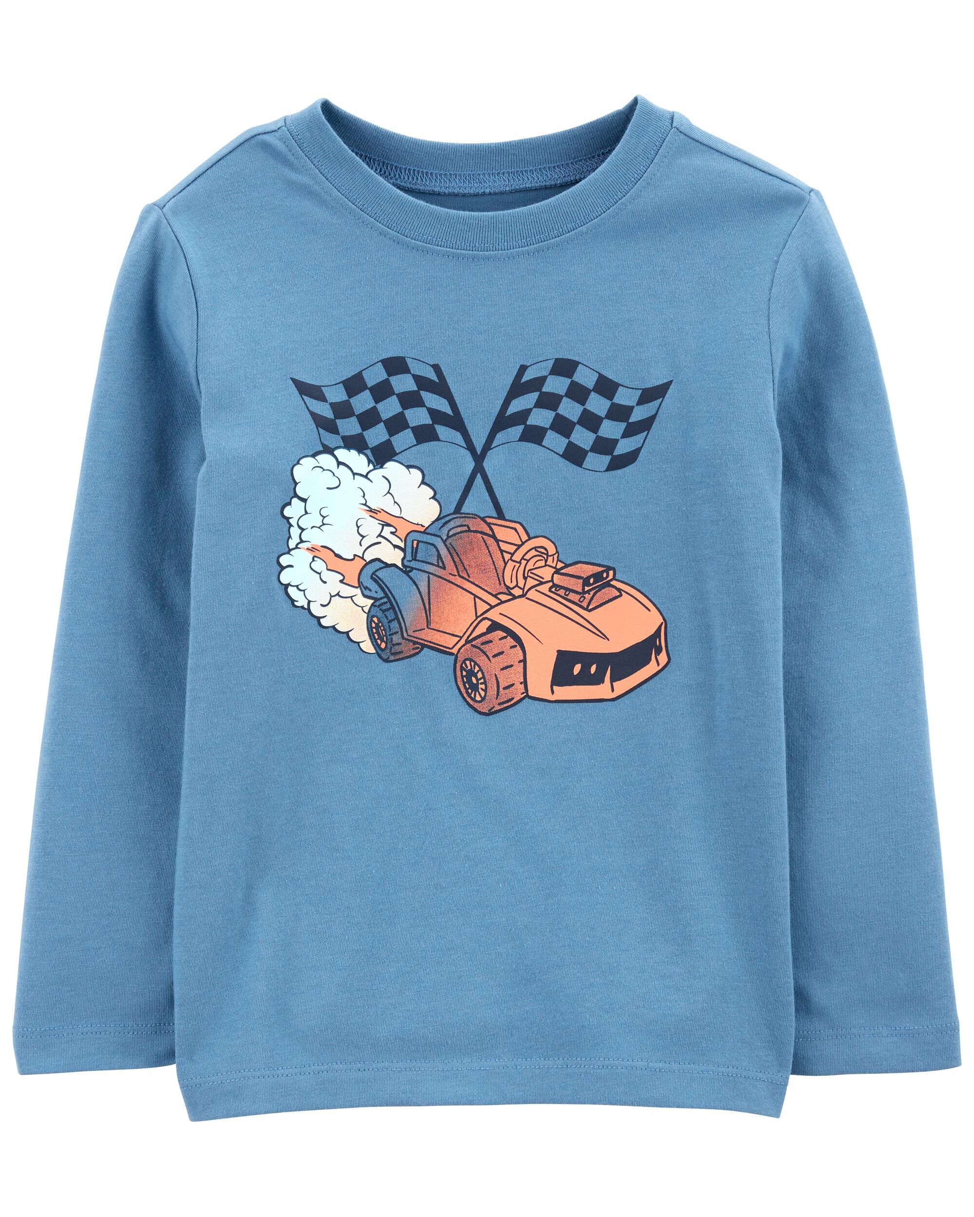 Toddler Race Car Cotton Blend Long Sleeve Tee Blue Carter s Carter s