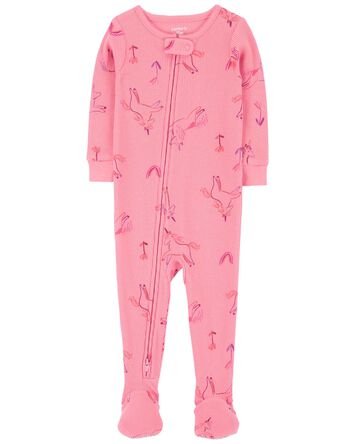 Toddler 1-Piece Unicorn Thermal Footie Pajamas